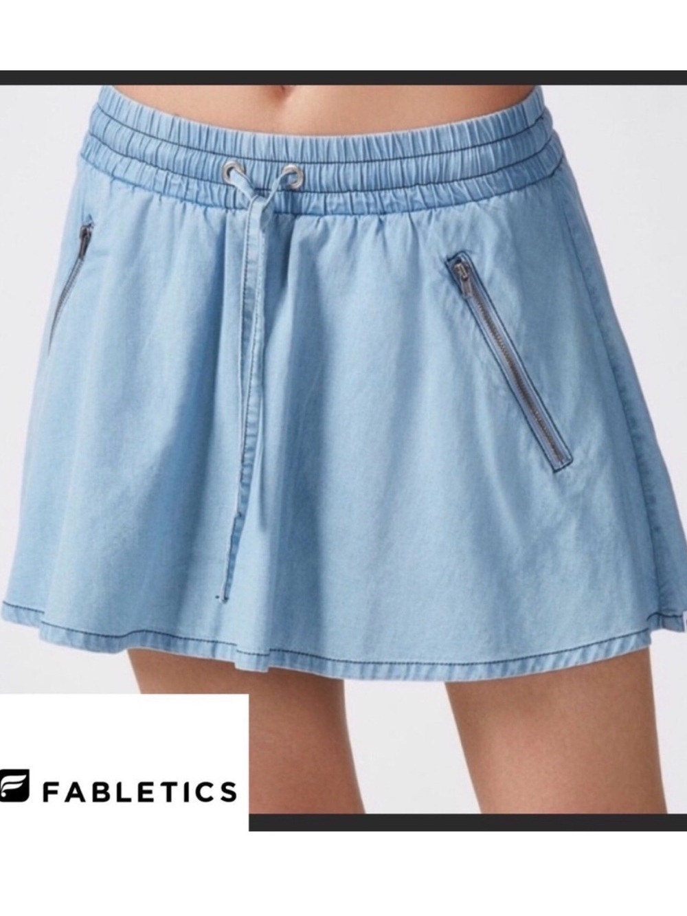 Fabletics Light Blue Drawstring Circle Skirt